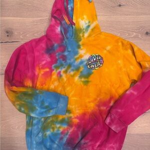 Santa Cruz Skateboards Tie-Dye Hoodie - Pink, Yellow, Blue